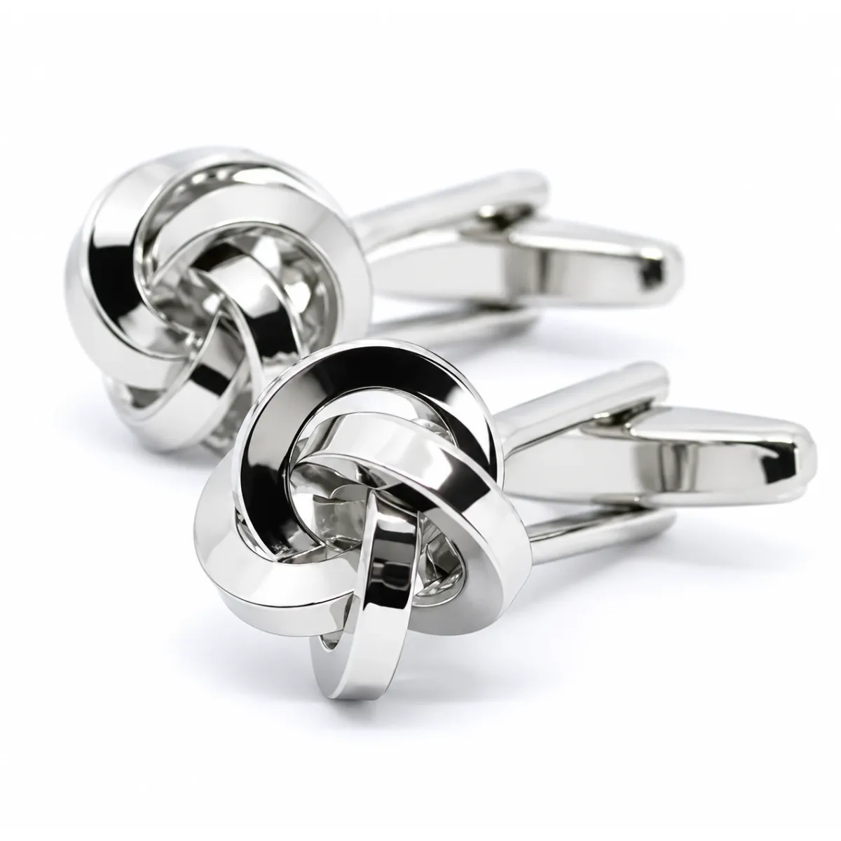 Silberfarbene Manschettenknöpfe - Quadratischer Knopf