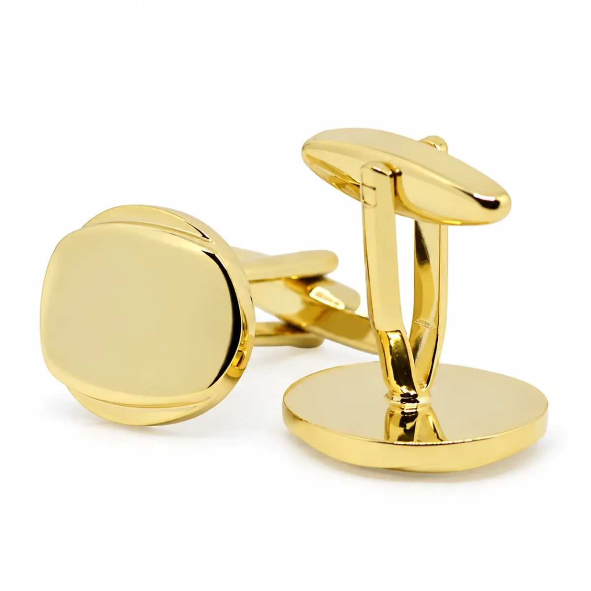 Ovale goldene Manschettenknöpfe – Klassischer Stil
