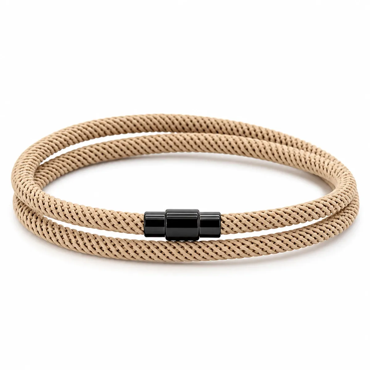 Herrenarmband doppelt Seil - Khaki
