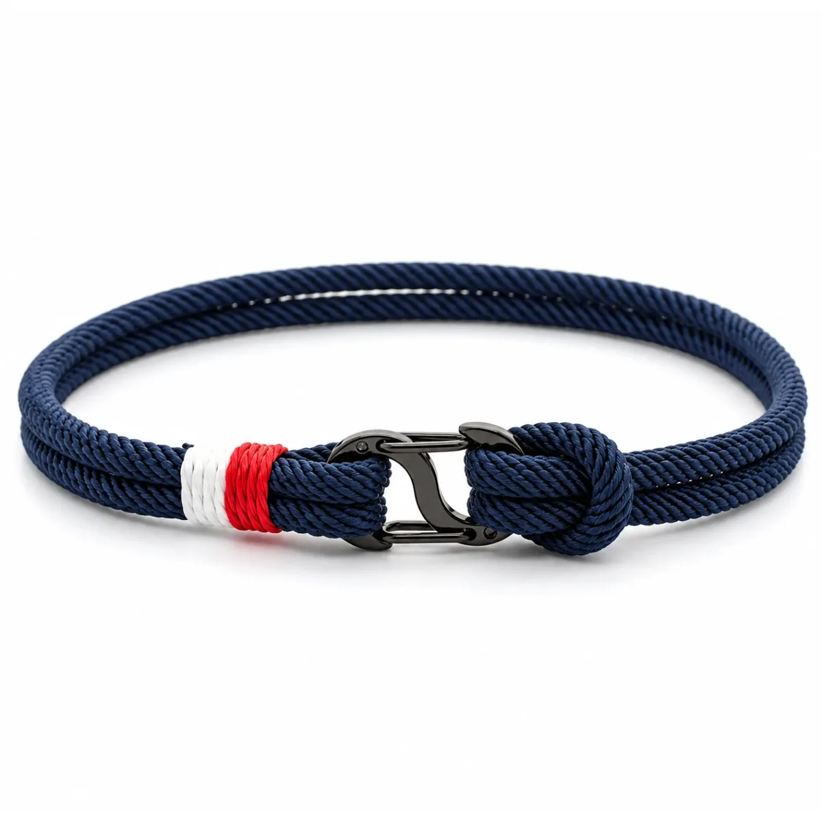 Herrenarmband Seil - Doppelschließe - Navy