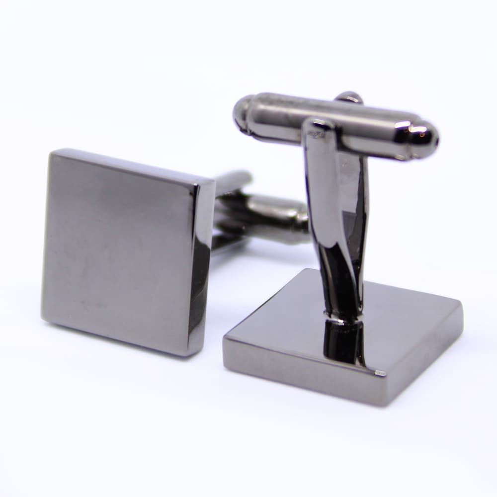 Metall-Manschettenknopf - Quadratisch schwarz