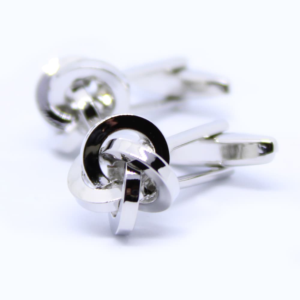 Silberfarbene Manschettenknöpfe - Quadratischer Knopf