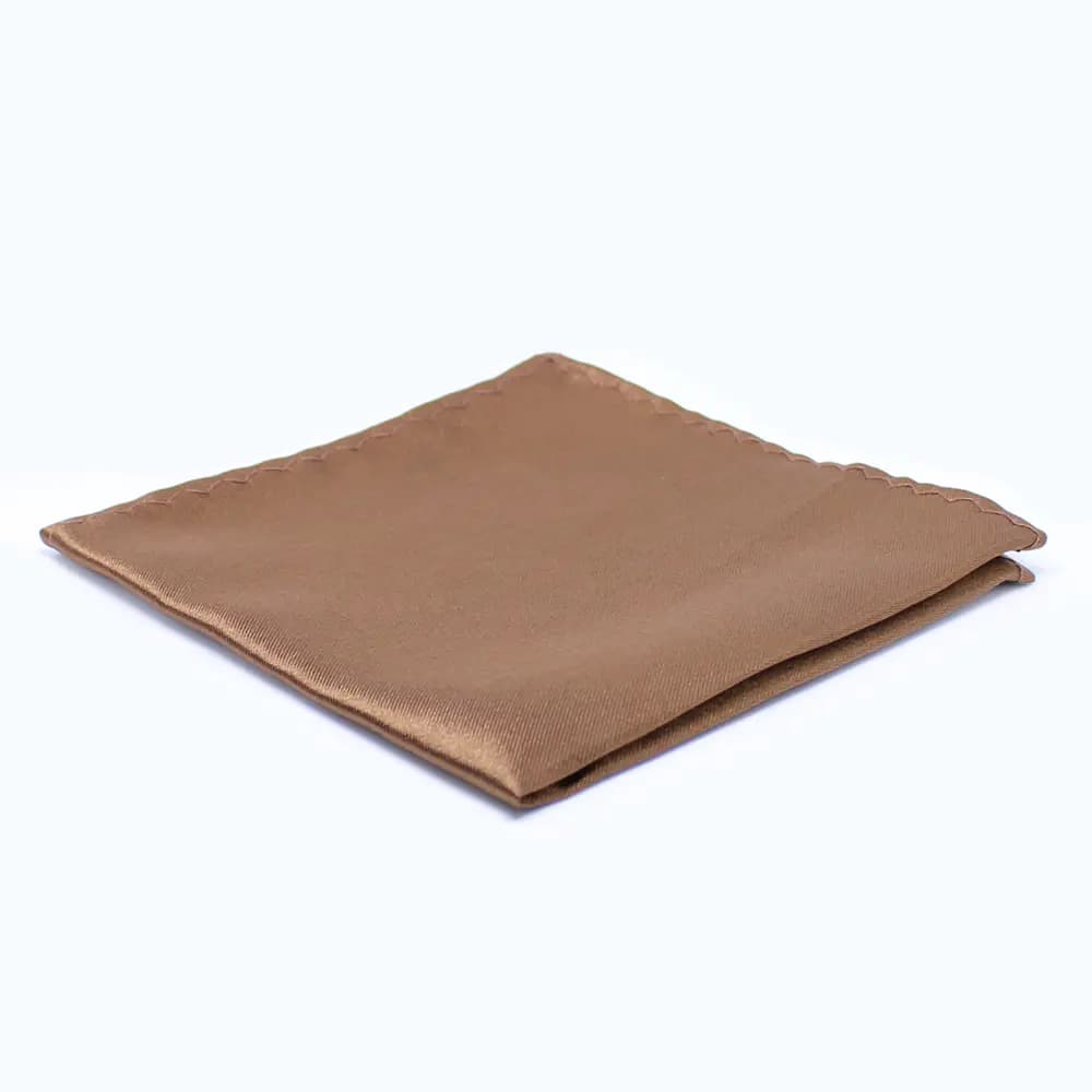 Satin Einstecktuch - Braun 20x20 cm