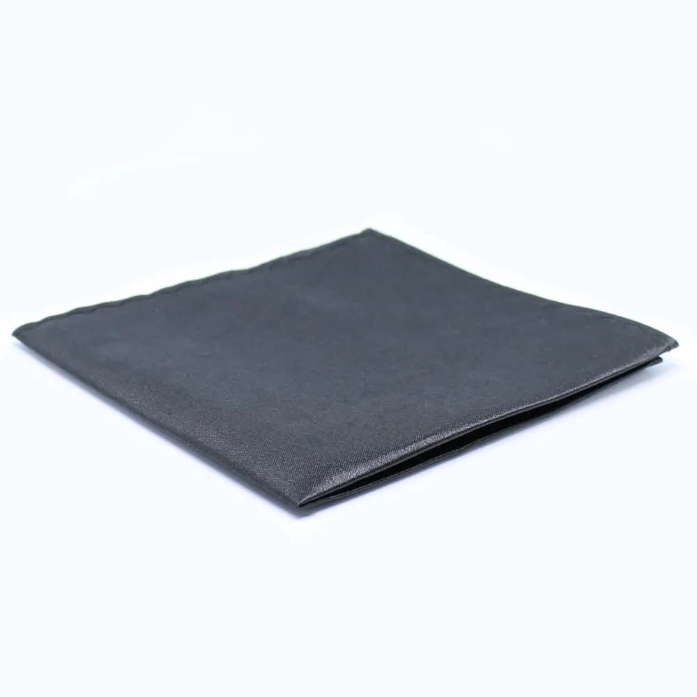Satin Einstecktuch - Schwarz 20x20 cm