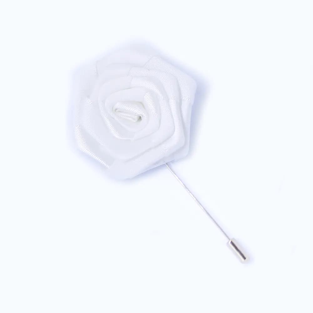 Reversnadel - Gedrehte Weiße Blume