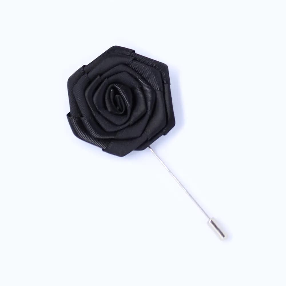 Reversnadel - Gedrehte schwarze Blume