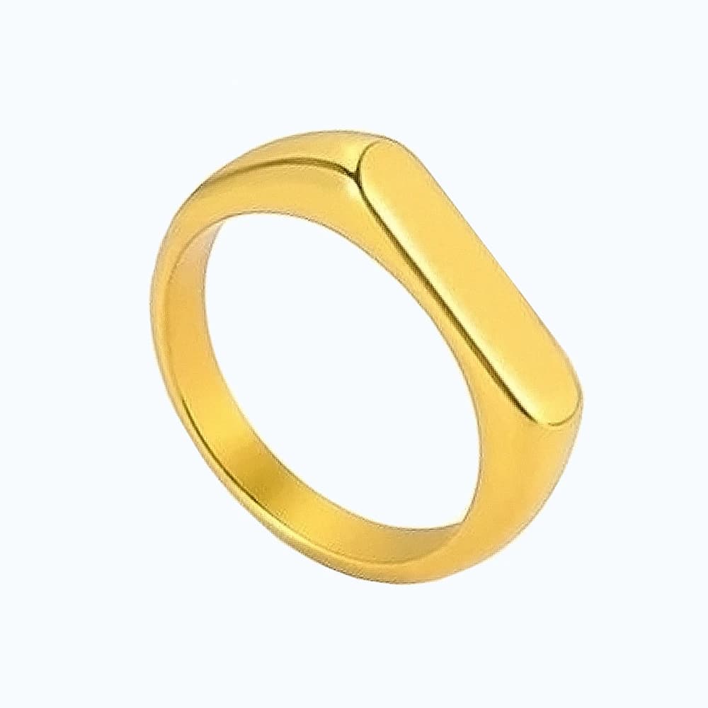 Schmaler Herren-Siegelring - goldfarben