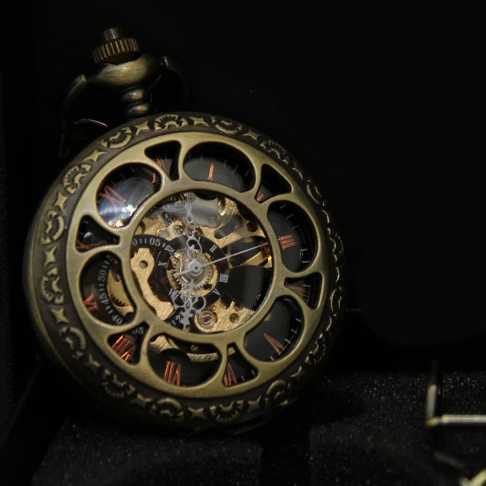 Bronzene Taschenuhr mit Kette - Dumbledore