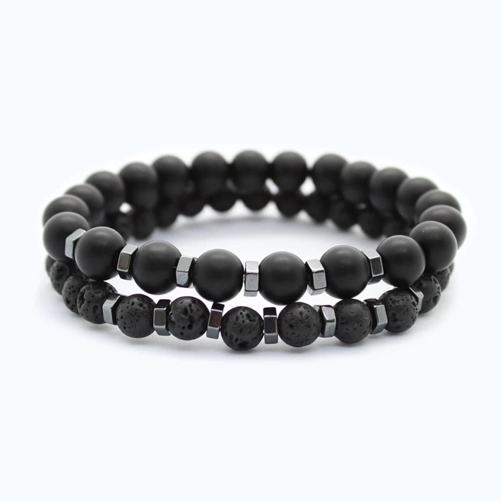 Doppeltes Herrenarmband - Black Rock
