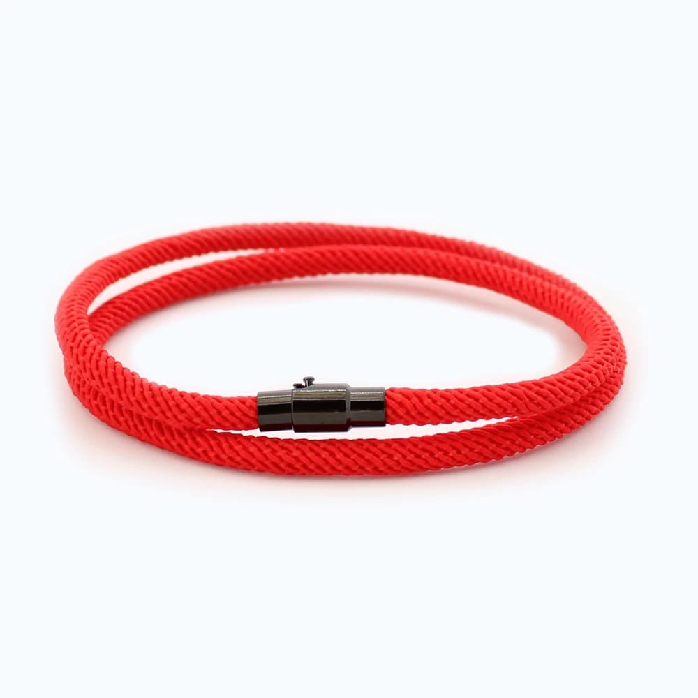 Herrenarmband Doppeltes Seil - Rot