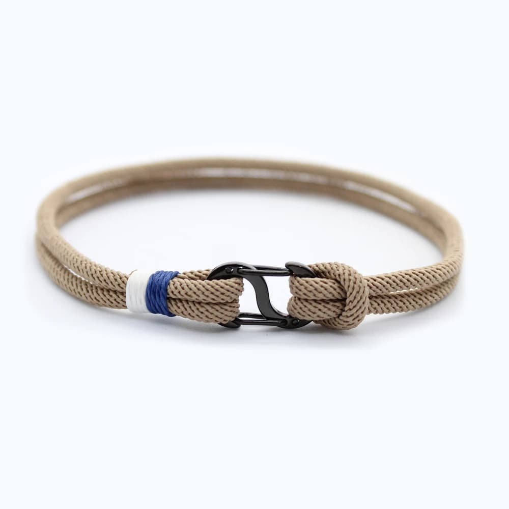 Herrenarmband aus Seil - doppelte Verschluss - khaki