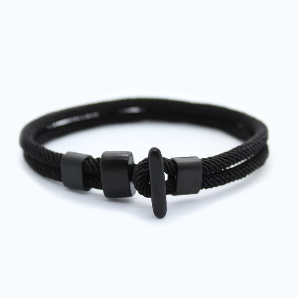 Herrenarmband Seil - Knotenstärke - Schwarz