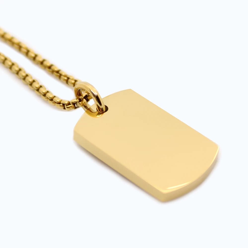 Goldfarbene Dogtag-Herrenkette - 70 cm