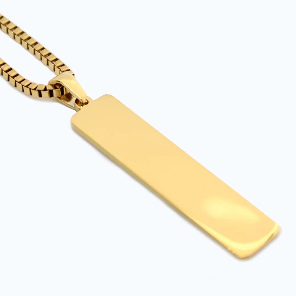 Goldfarbene Dogtag-Herrenkette schmal - 60 cm
