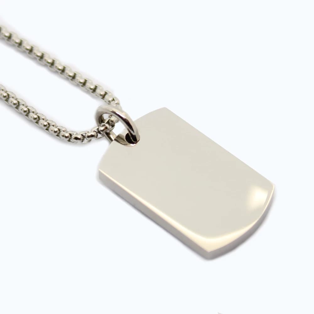 Silberfarbene Dogtag-Herrenkette - 60 cm