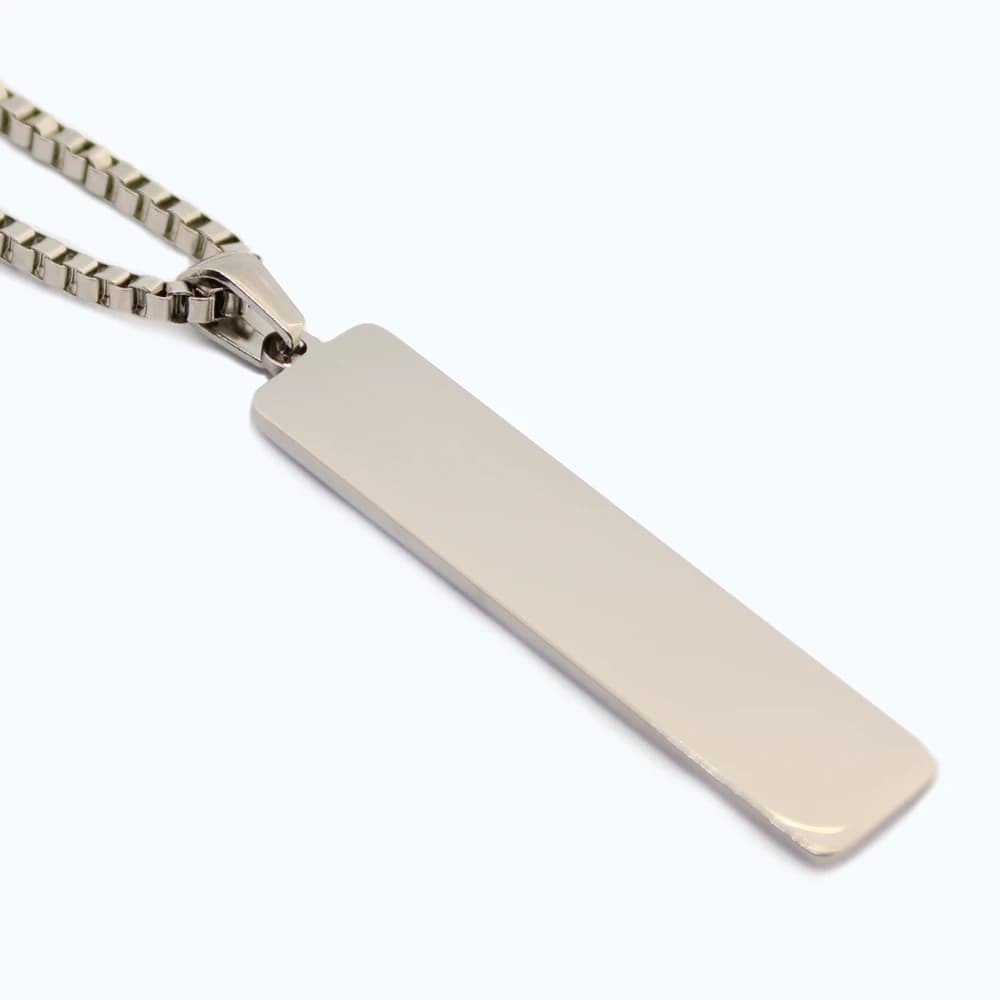 Silberfarbene Dogtag-Herrenkette schmal - 60 cm