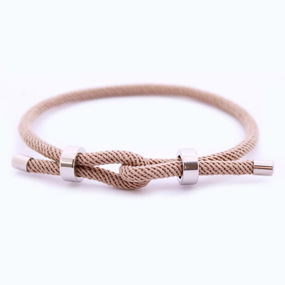 Herrenarmband aus Tau – Infinity-Knoten – Khaki