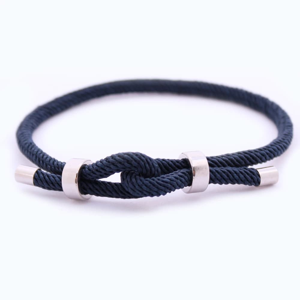 Herrenarmband aus Tau – Infinity-Knoten – Navy