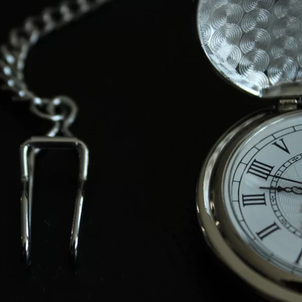 Zilveren zakhorloge met ketting