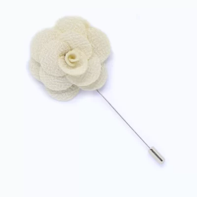 Reversnadel - Stoffblume in Creme