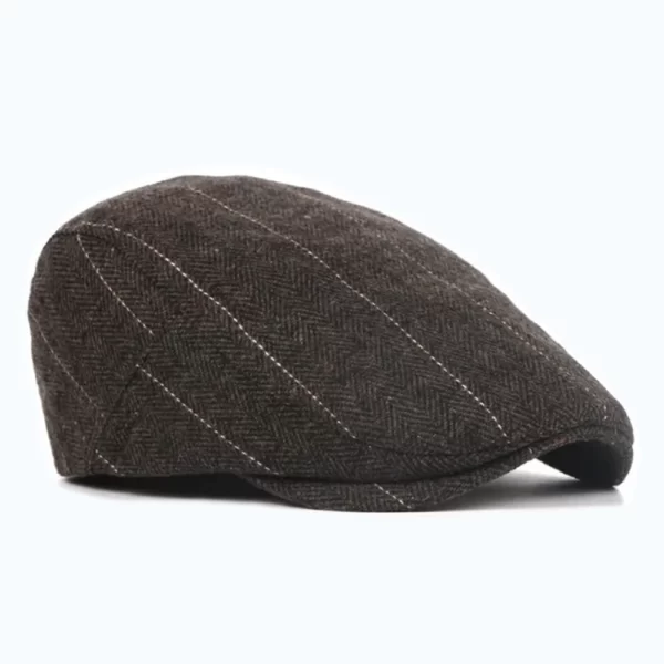 Flat Cap – Vintage Dunkelgrau Gestreift