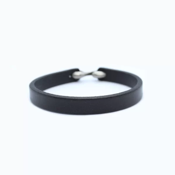 Schmales Lederarmband - Schwarz