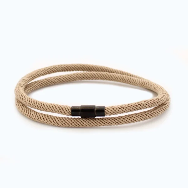 Heren armband dubbel touw - khaki