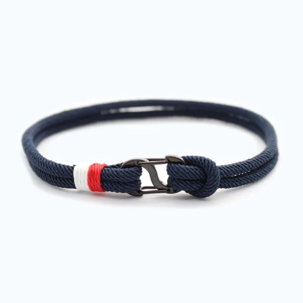 Herrenarmband Seil - Doppelschließe - Navy