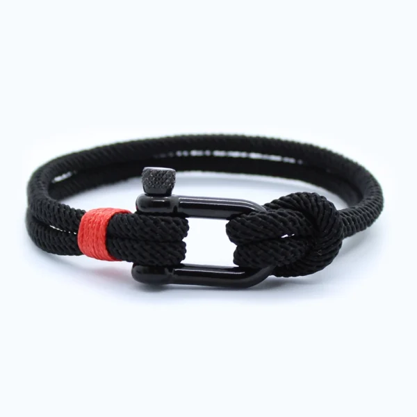 Scheepstouw armband – zwart