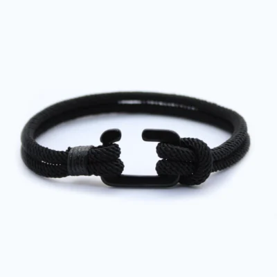 Herrenarmband Seil - Haken - Schwarz