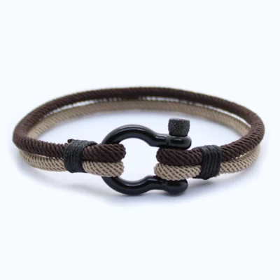 Schäkelarmband - Braun/Khaki